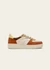 Baskets en cuir certifié | multicolor "baskets basses maxence f - brique-écru-beige" - Odaje ex M.Moustache