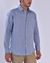Chemise Homme en lin chiné bleu Zeus Made in France - Aatise