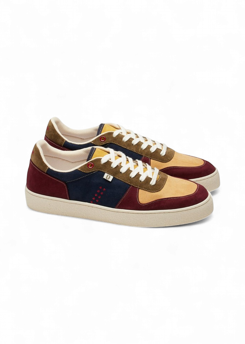 Baskets en cuir certifié | pourpre beige kaki "arthur" - Odaje ex M.Moustache