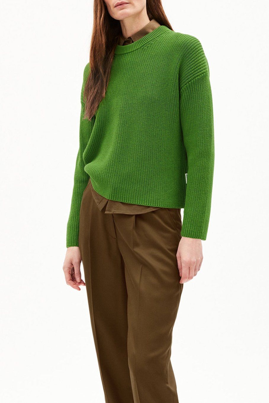 Pull ample en coton bio vert 