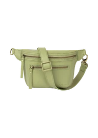 Sac banane en cuir | vert "beck's bum bag - tea green"