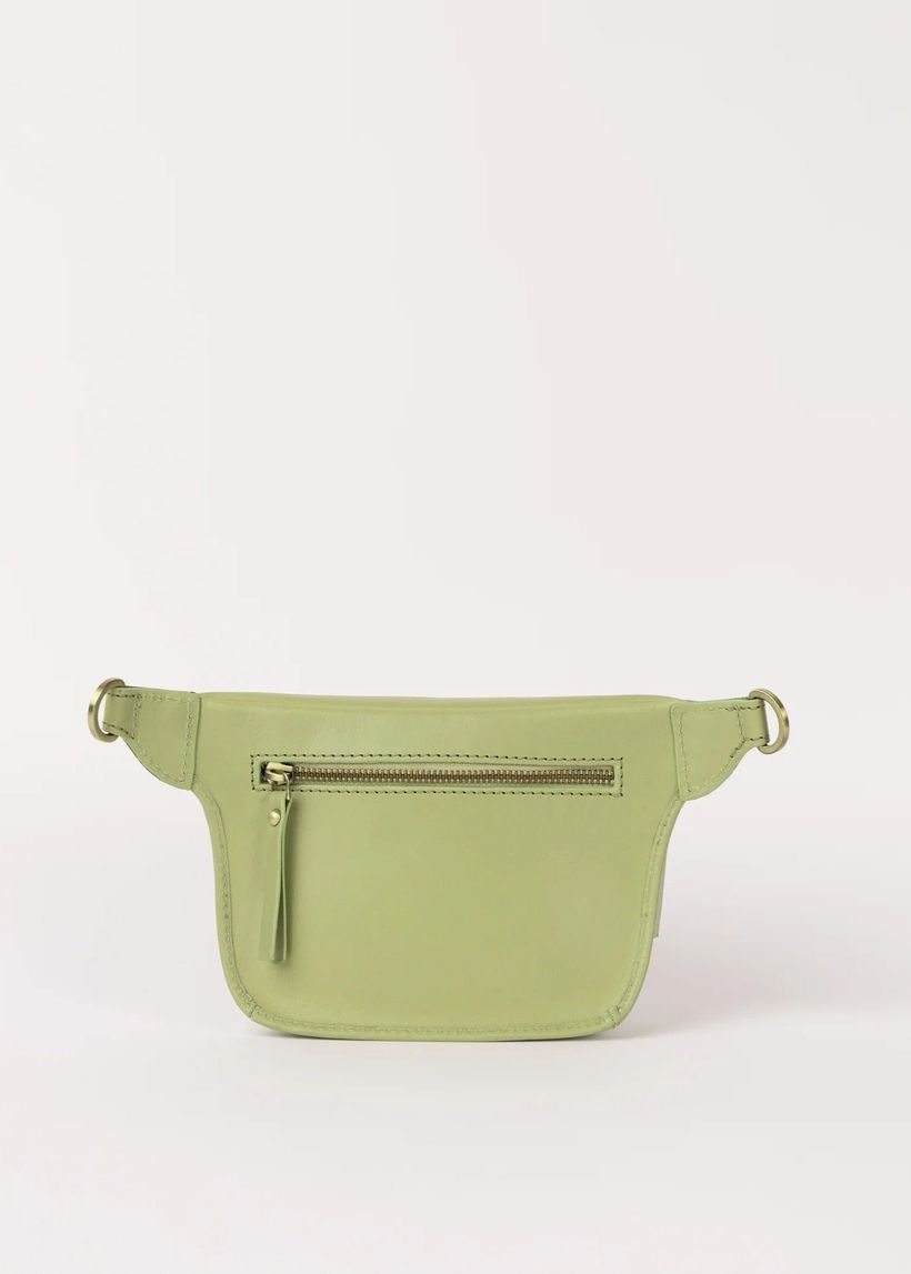 Sac banane en cuir | vert "beck's bum bag - tea green" - O My Bag