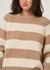 Pull à rayures en laine bio | beige "kaagi stripes - camel melange" - Armedangels