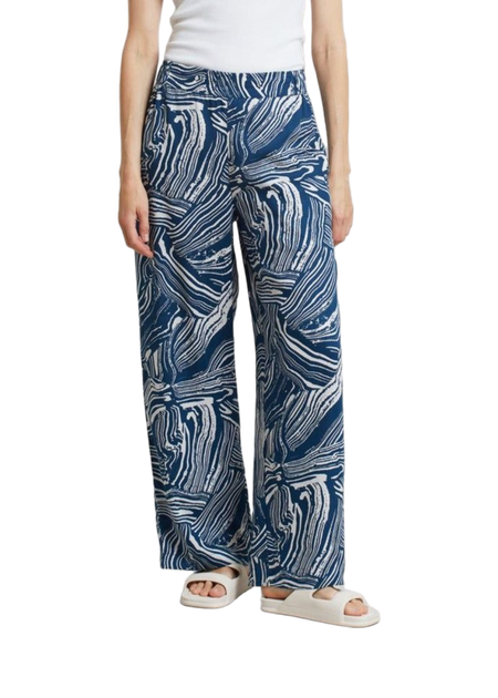 Pantalon ample en tencel | bleu à motifs blancs "pants ale clay swirl blue"