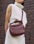 Sac à main en cuir certifié | rouge "coco-croissant - dark cherry soft grain leather" - O My Bag