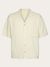 Chemise manches courtes maille en coton bio | blanc "boxy short sleeve structured knitted shirt egret"