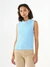 Pull sans manches bleu en modal et coton bio - crew neck mix vest airy blue - Knowledge Cotton Apparel