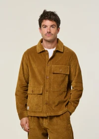 Veste velours en coton bio | camel "light oak corduroy gabin shirt - brown"
