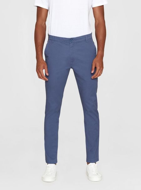 Chino en coton bio | bleu indigo "luca slim twill chino vintage indigo"