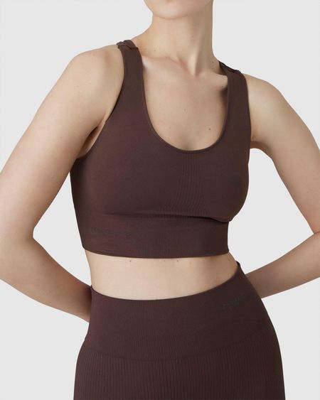 Brassière de sport en matière recyclée | marron "wilma soft bra brown"