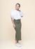 Jupe longue en coton bio | vert "rib skirt kvarnvik leaf green - four leaf clover" - Dedicated