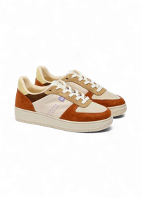 Baskets en cuir certifié | multicolor "baskets basses maxence f - brique-écru-beige"