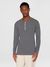 T-shirt à manches longues boutonné en coton bio | gris "cedar dark grey melange"
