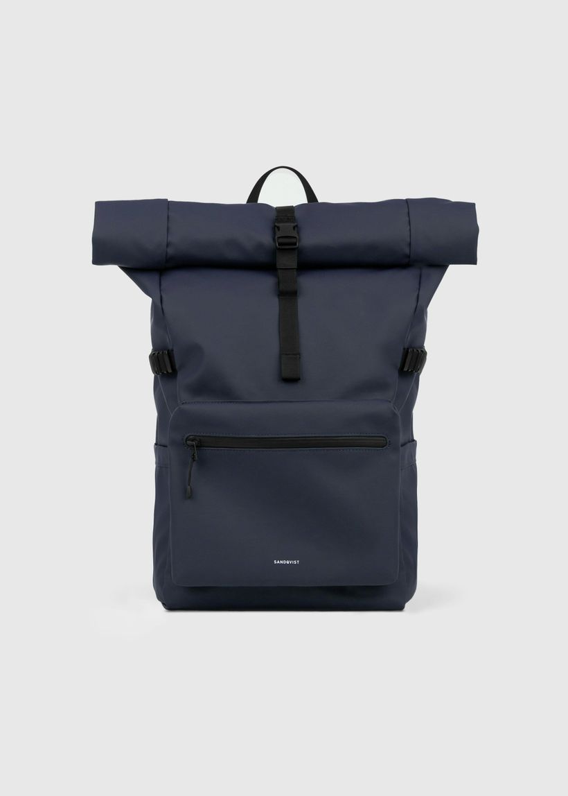 Sac à dos 34l en matière recyclée | bleu foncé "stream rolltop backpack l - navy" - Sandqvist