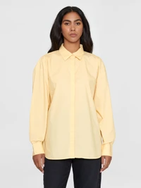 Chemise ample en coton bio | jaune "boxy poplin long sleeved shirt impala"