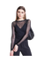 Top manches longues transparent en matières recyclées | noir "dora - black"