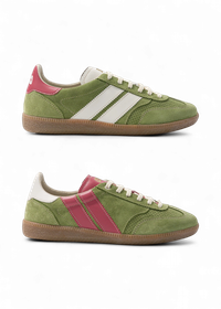 Baskets en cuir certifié | vert "matcha berry pulse"