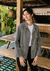 Veste en coton bio | rayée bleu et blanc "eva hickory striped jacket blue/offwhite"