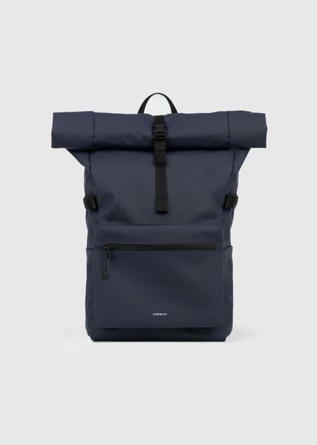 Sac à dos 34l en matière recyclée | bleu foncé "stream rolltop backpack l - navy" - Sandqvist