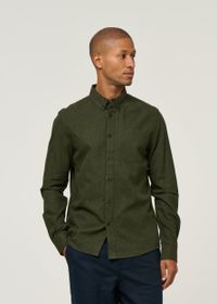 Chemise flanelle avec poche en coton bio | vert " flannel shirt - forrest night"
