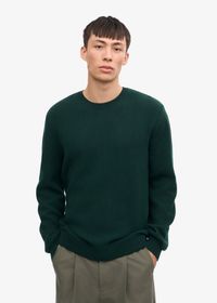 Pull vert en laine mérinos recyclée - emerald green