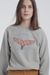 Sweat brodé gris en coton bio - artic raglan