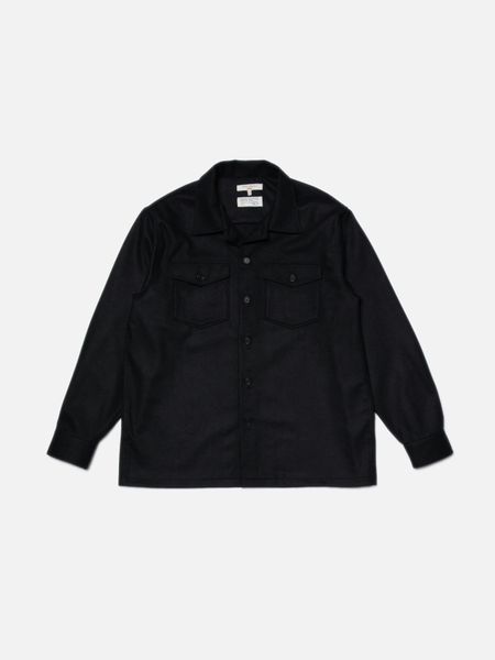 Surchemise en laine bio | noir "vincent solid board shirt - black"