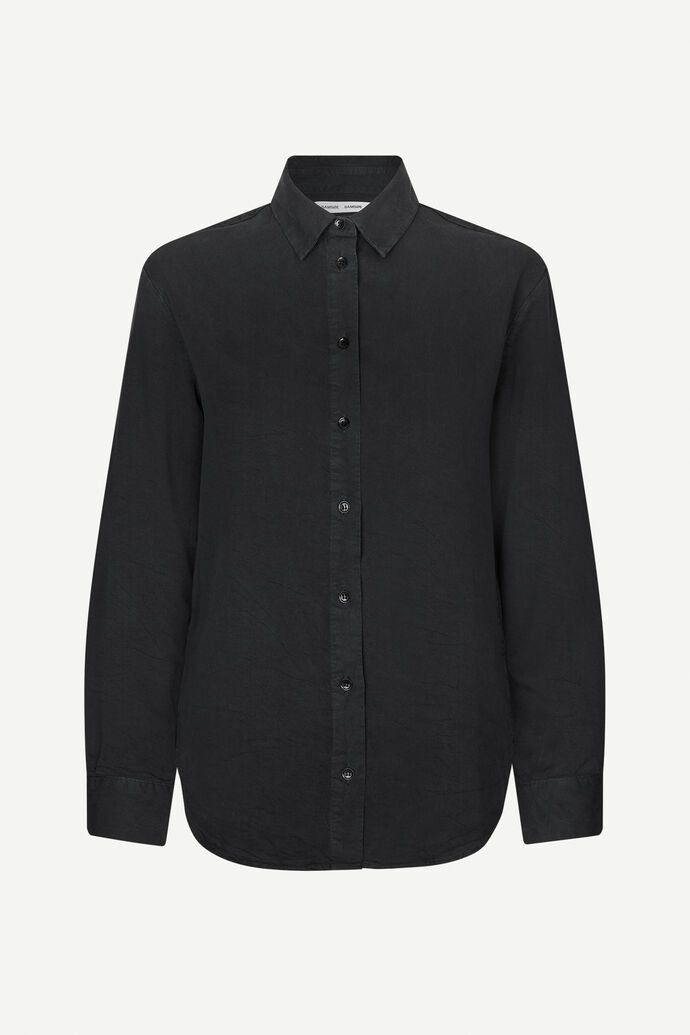 Chemise en lyocell | noir "madisoni shirt washed black" - Samsoe Samsoe