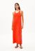 Robe longue en ecovero | rouge "nisaa litaa poppy red" - Armedangels