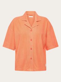 Chemise en coton biologique | rouge "bouclé short sleeved shirt - gots/vegan - 1481 langoustino"