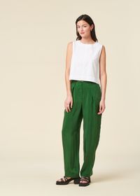 Pantalon ample fluide en cupro | vert "dill cirila pants - green"