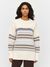 Pull en laine certifiée | blanc à motifs "wool pattern boxy white stripe"