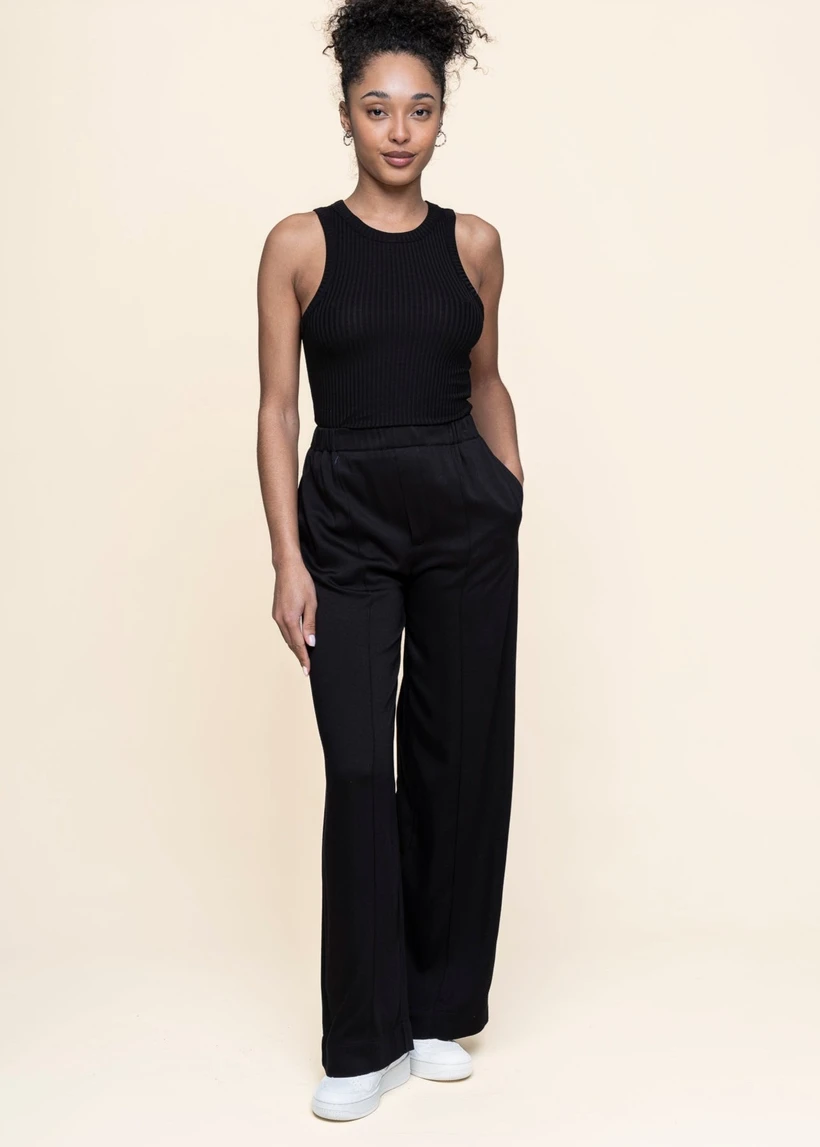 Pantalon ample en ecovero | noir "jonvaalie black" - Armedangels