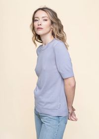 T-shirt maille en coton bio et tencel | gris "siljiaas - misty morning"