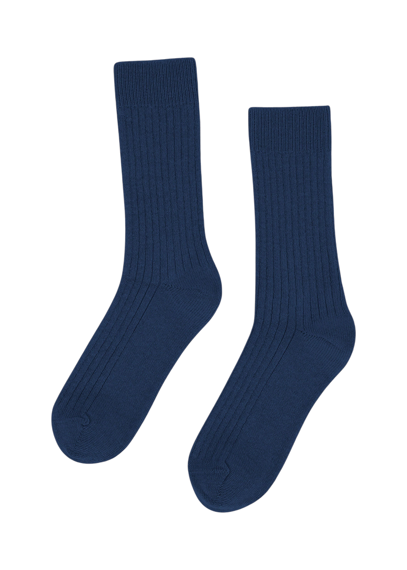 Chaussettes en laine mérinos recyclée | bleu "marine blue" - Colorful Standard