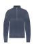 Sweat camionneur en coton bio | bleu "quarter zip - neptune blue"