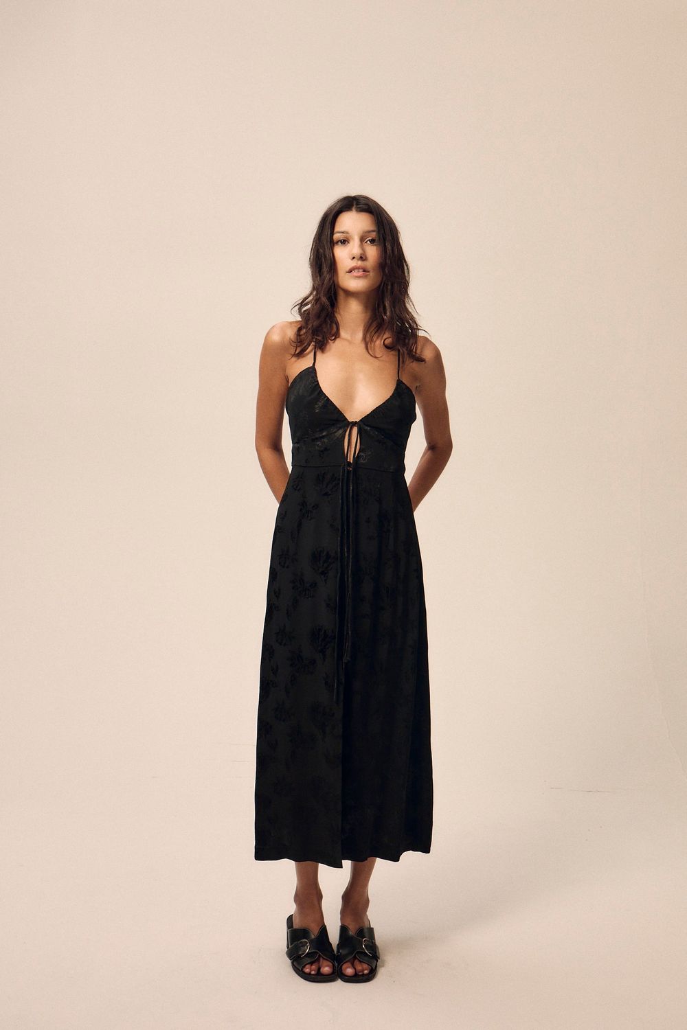 Robe en ecovero  | noir &quot;anita jacquard - noir&quot; Nitah