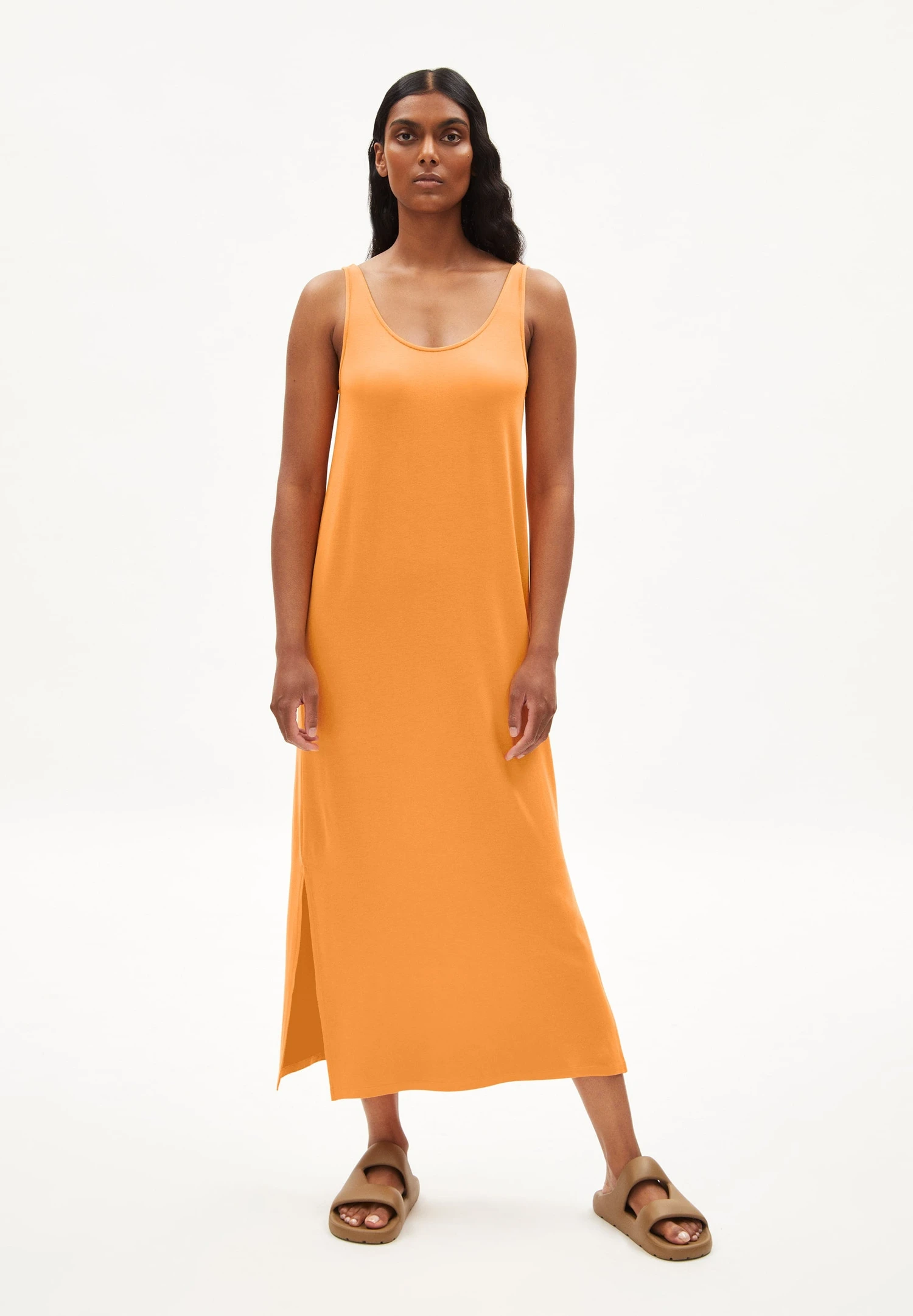 Robe longue orange new arrivals