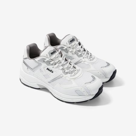 Baskets vegan | blanc  et gris "gen8 - corn white & silver" - Moea