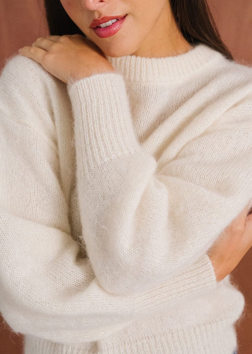 Le pull séréna en mohair certifié |  écru - Bonjour Demain