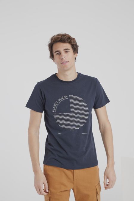 T-shirt marine en coton bio - planet ocean