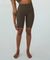 Short biker marron en recyclé - lena short rib brown