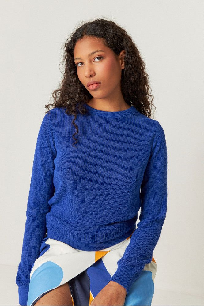 Pull en coton bio | bleu &quot;iradi sweater - indigo blue&quot; SKFK