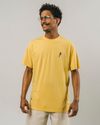 T-shirt jaune brodé en coton bio - gelati t-shirt ochre yellow - Brava Fabrics