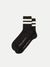 Chaussettes noires basses à bandes blanches en coton - amundsson low cut black - Nudie Jeans - 1