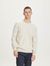 Pull col rond beige en laine mérinos biologique - forrest o-neck