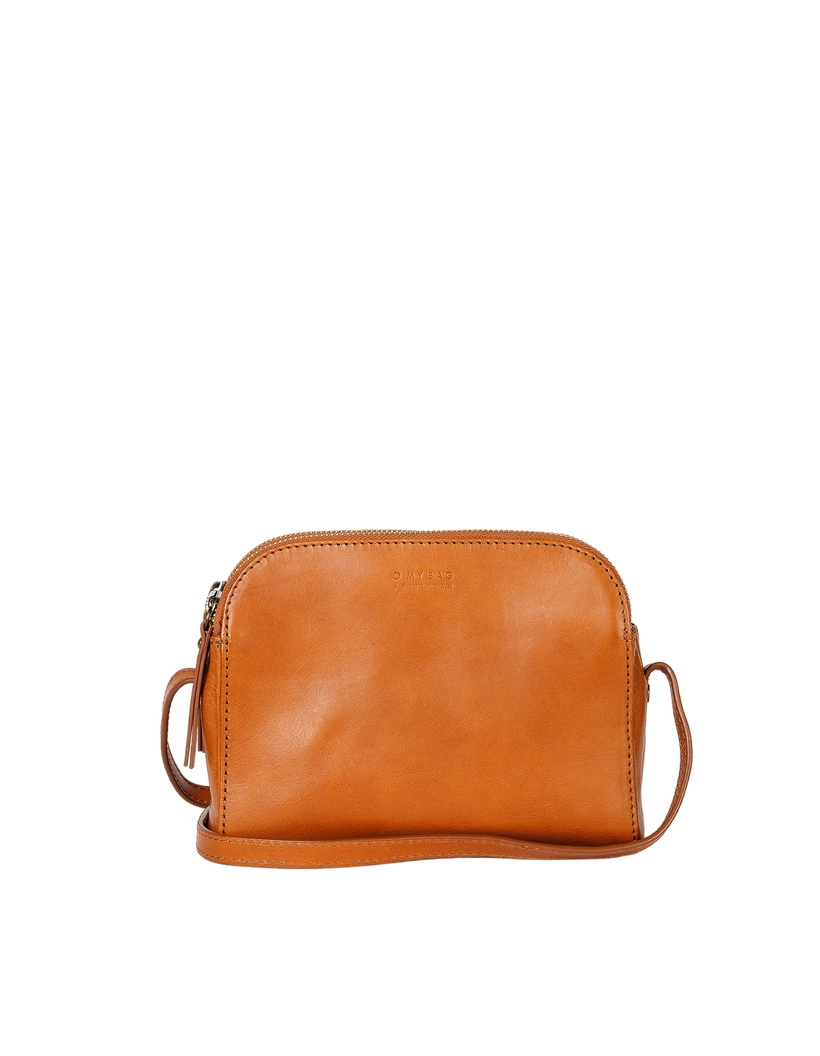 Sac à main bandoulière en cuir certifié | marron "emily leather strap cognac stromboli" - O My Bag