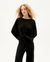 Pull noir texturé en mélange de matières - black trash fontana sweat