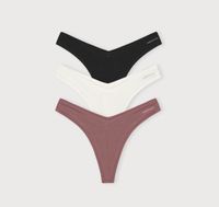 Pack 3 strings en coton bio | noir, blanc et vieux rose "flex thong 3-pack off white rosewood black"