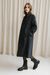 Manteau long en laine bio | gris foncé "vaanoise wool - steel melange"